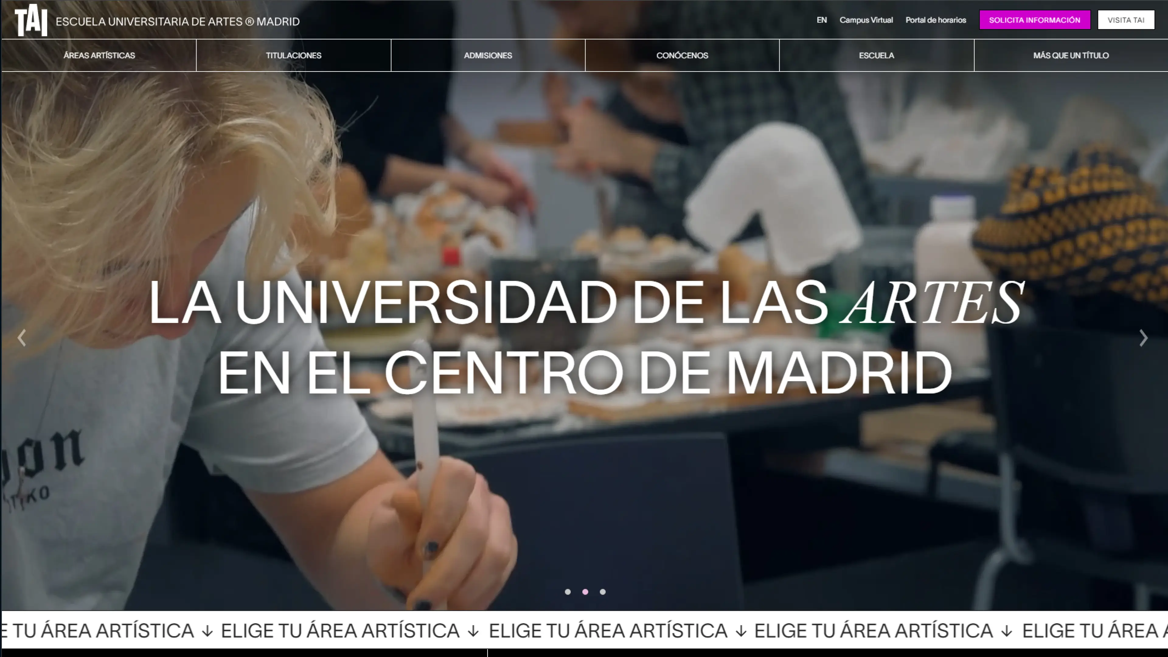 Home del sitio de la Escuela de Artes TAI