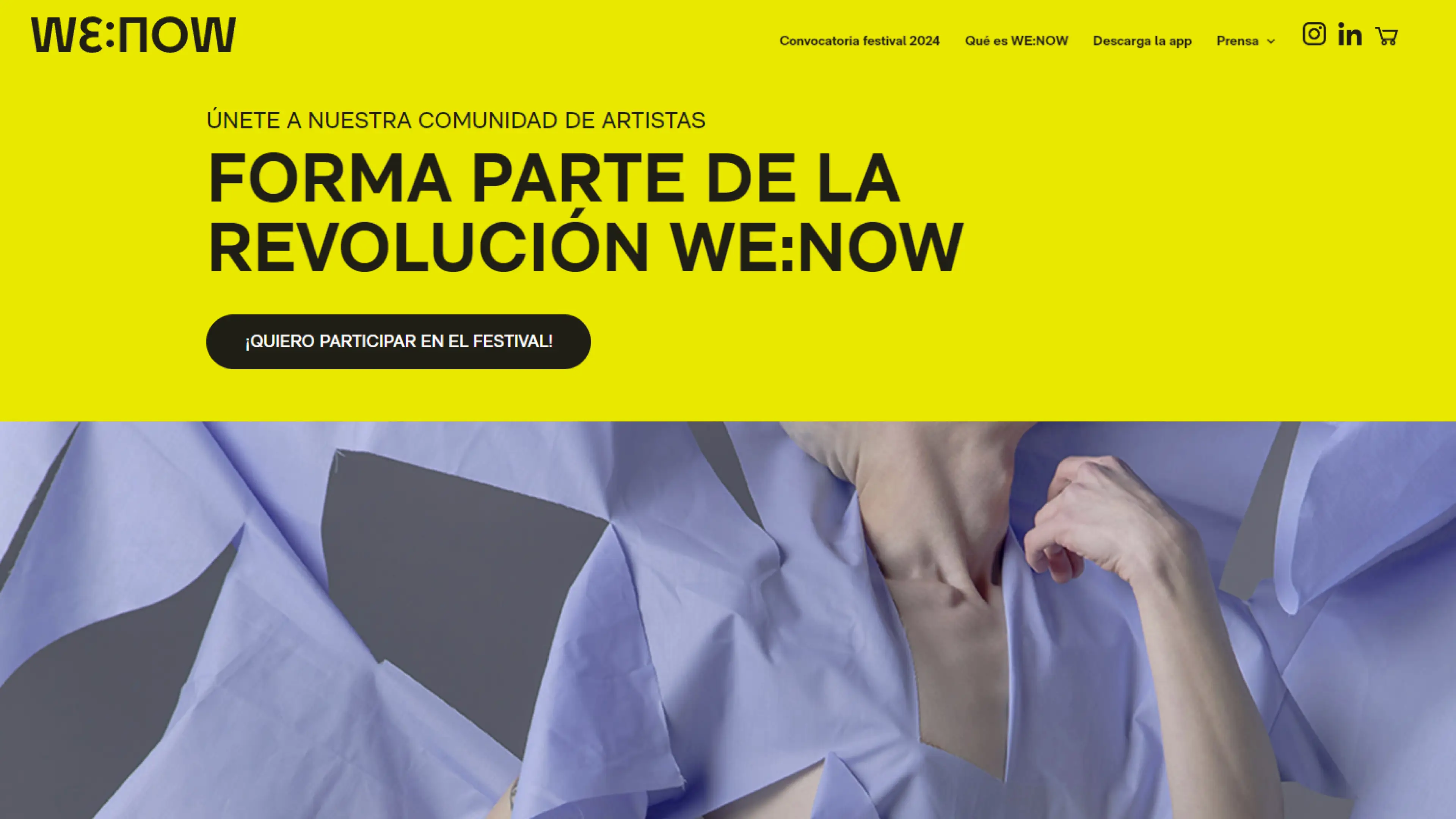 Web del festival de arte WE:NOW